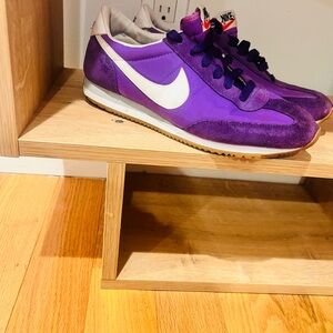 Nike Purple and White Retro Sneakers